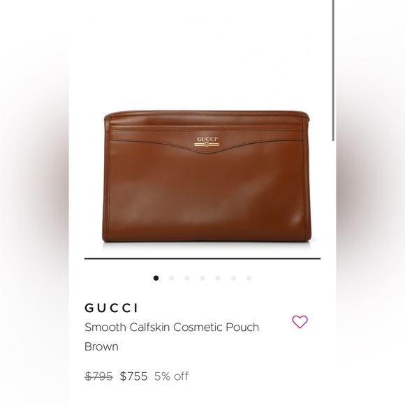 NEW GUCCI SMOOTH LEATHER COSMETIC CASE/CLUTCH - Picture 2 of 10